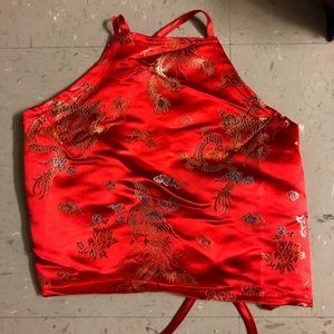 Red Dragon Halter Top